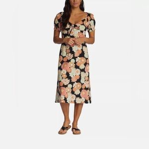 Roxy Juniors' Summertime Feeling Puff-Sleeve Dress Sz S